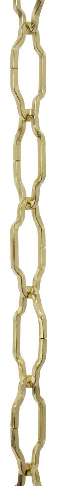 RCH Hardware Steel Cathedral Chandelier Chain, 2 Sizes, 3', Polished Brass, U45