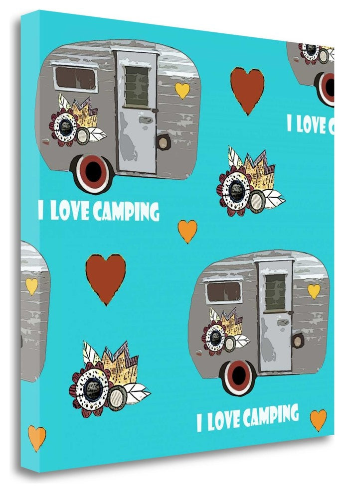 "I Love Camping Pattern" By Sarah Ogren, Giclee Print on Gallery Wrap Canvas