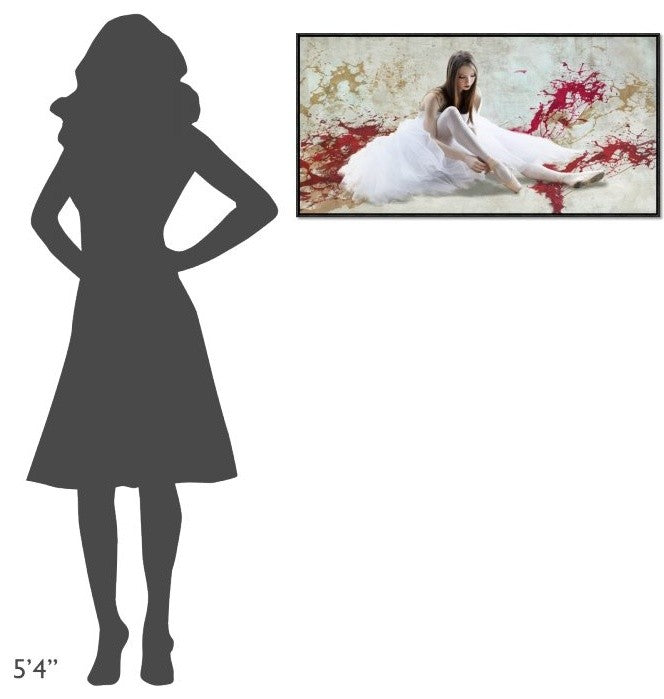 "Ballet Dancer" Framed Canvas Giclee by Teo Rizzardi, 37x19"