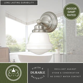 Vaxcel Huntley 1-Light Vanity, Satin Nickel