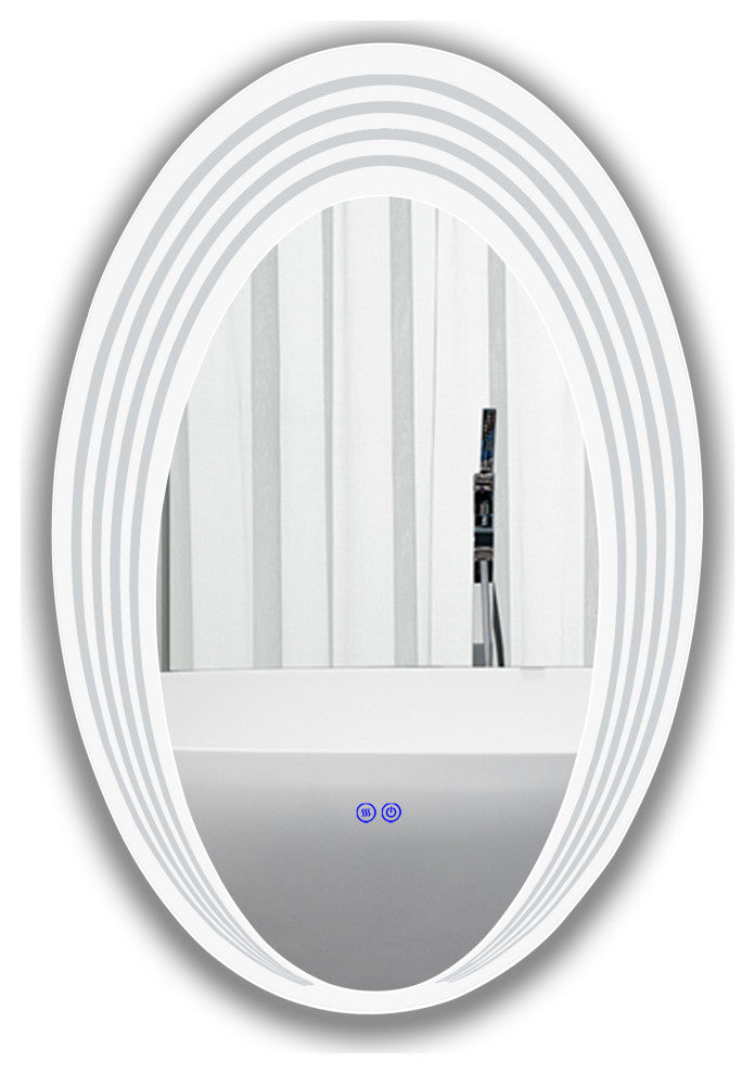 Luminosity Back Lit Oval Touchscreen Led Mirror 36" Height