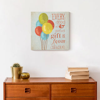 Balloons Gift From Above 12x12 Canvas Wall Art