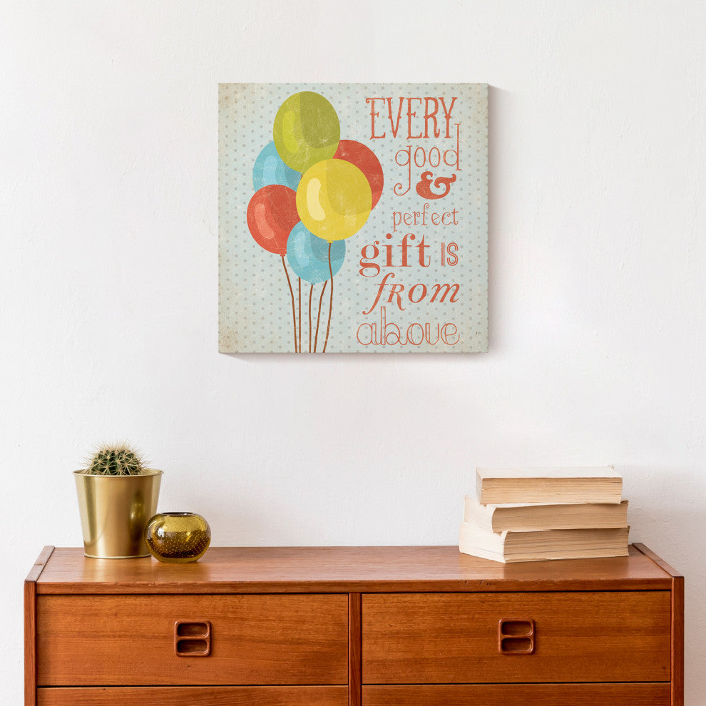 Balloons Gift From Above 12x12 Canvas Wall Art