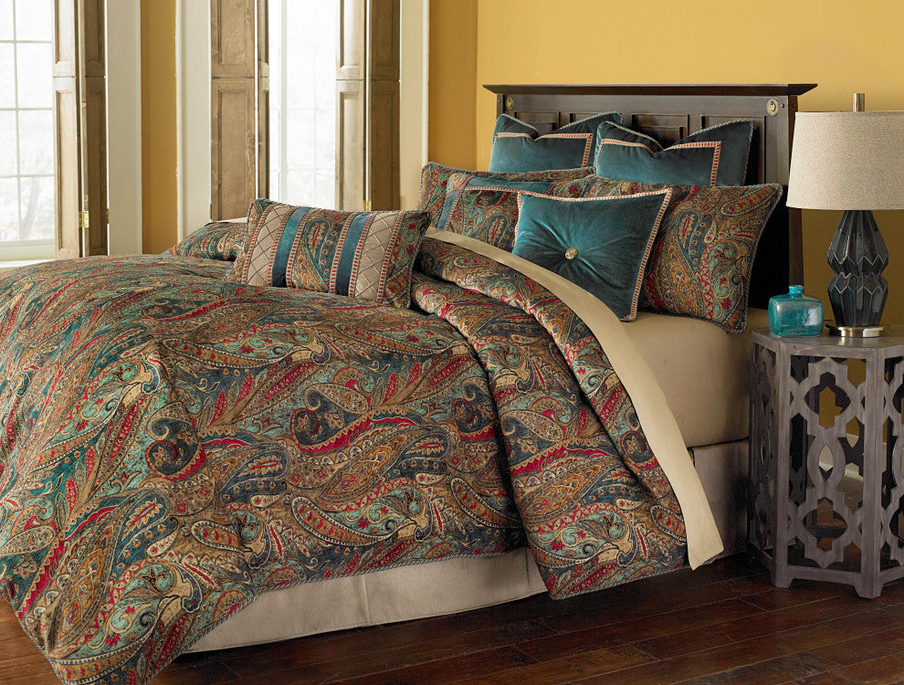 Seville 9-Piece Queen Comforter Set - Honey
