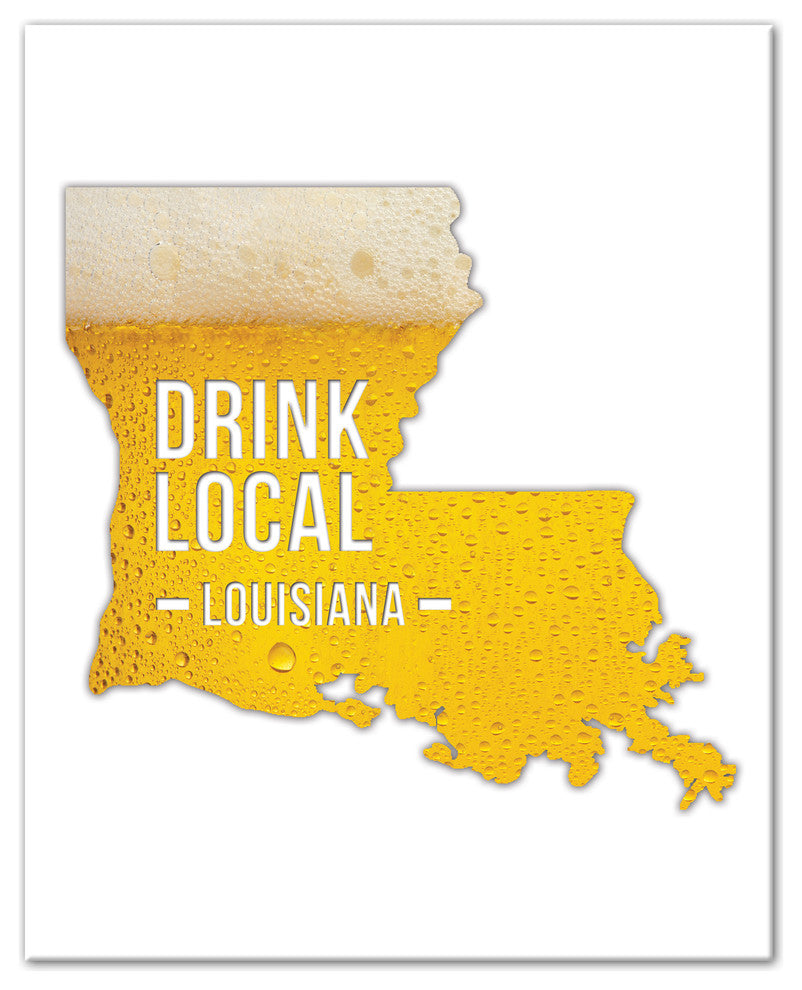 Louisiana Drink Local Beer Wall Art, Canvas
