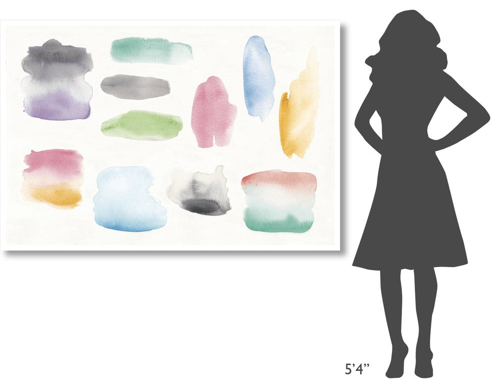 "Watercolor Swatch Bright" Digital Paper Print by Elyse DeNeige, 62"x42"