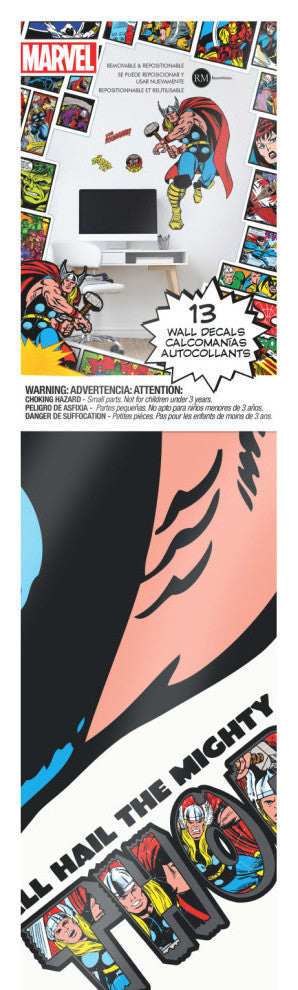 Marvel Classic Thor Comic Peel and Stick Giant Wall Decal