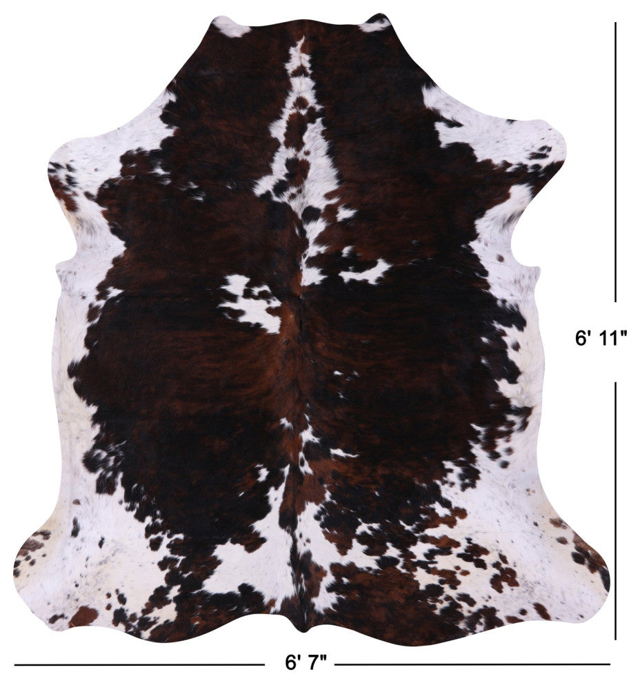 Organic Natural Hair-On Cowhide Area Rug 6' 11" X 6' 7" C1469