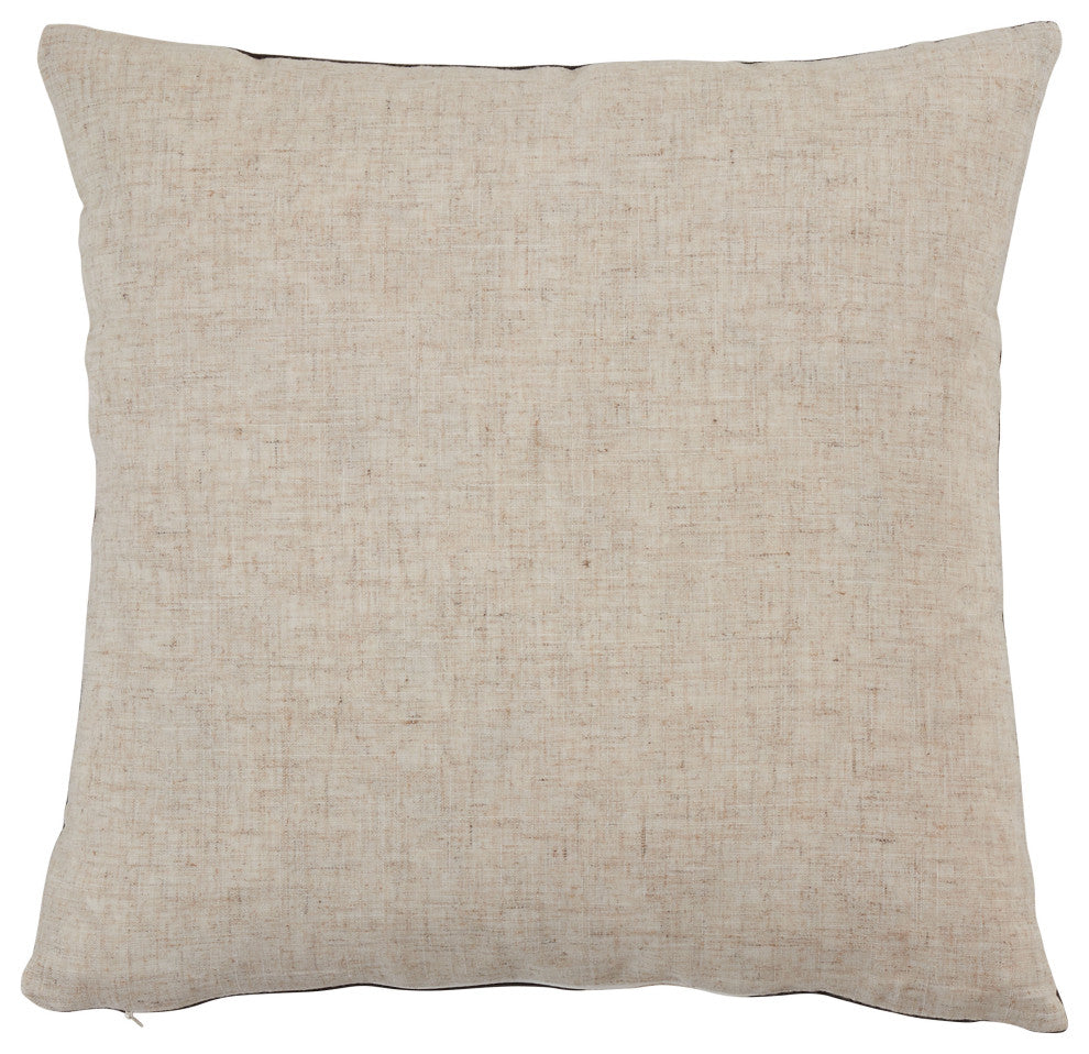 Velvet Throw Pillow With Geometric Design, Black, 18"x18", Poly Filled