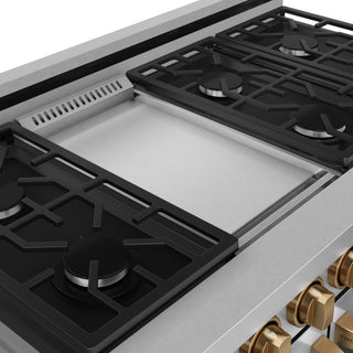 48" Professional Gas Range, Double Oven, Stainless Steel/Bronze