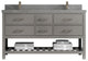 Parker 60 Double Sink Bathroom Vanity in Elephant Skin Gray  2" Piatra Gray