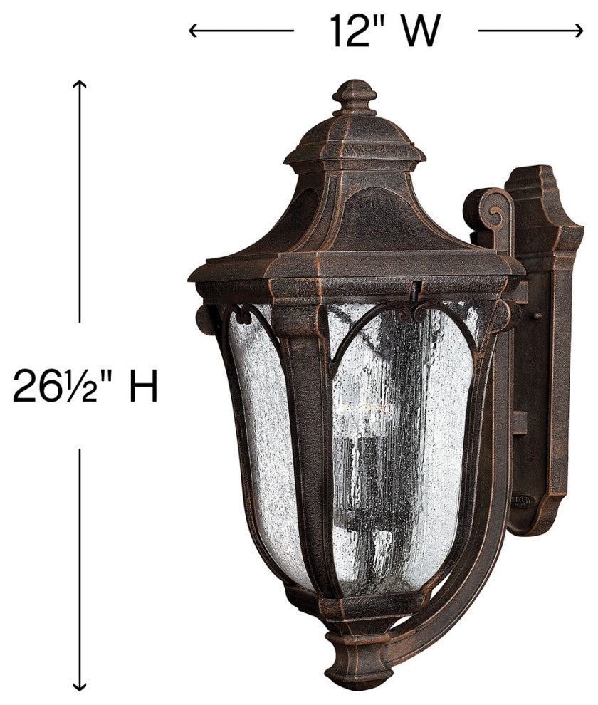 Hinkley Trafalgar Large Wall Mount Lantern, Mocha