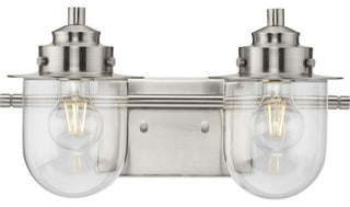 Northlake Collection Two-Light Brushed Nickel Clear Glass Bath Light