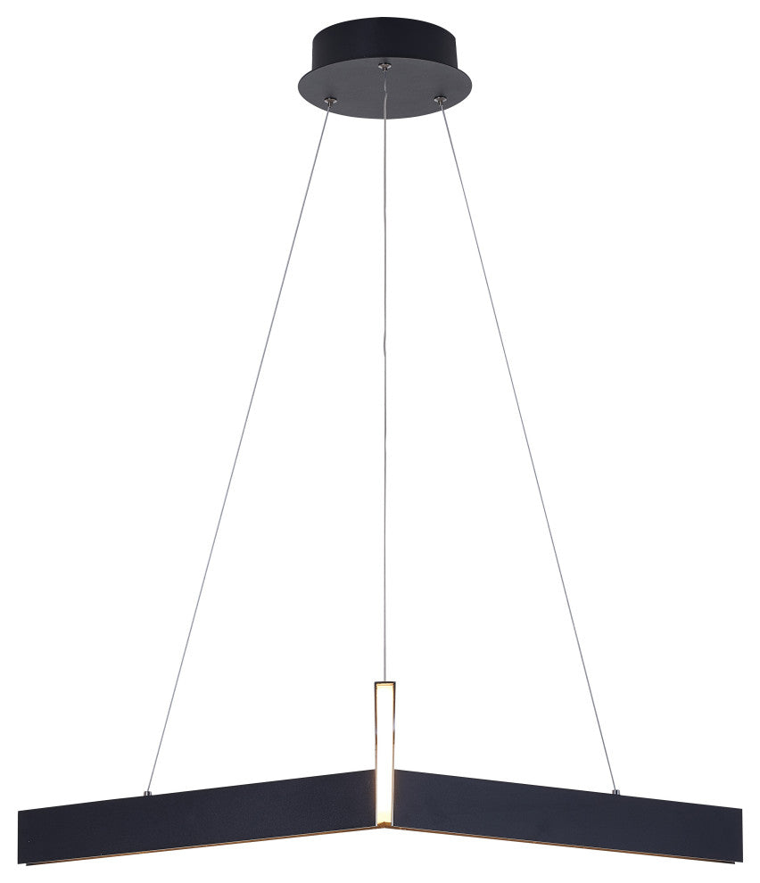 Metal and Acrylic "Y" Shaped Frame LED Light Fixture, Black