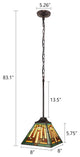 Firman Tiffany 1-Light Mission Ceiling Pendant 8" Shade