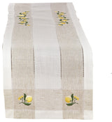 Decorative Lemon Embroidery Hemstitch Table Runner, Lemon