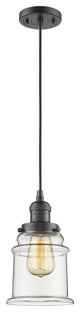 1-Light Canton 6.5" Mini Pendant, Oil Rubbed Bronze, Glass: Clear
