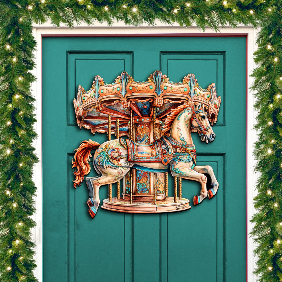 Carousel Horse Holiday Door Decor Christmas Decor