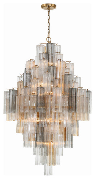 Crystorama Addis 20 Light Aged Brass Chandelier
