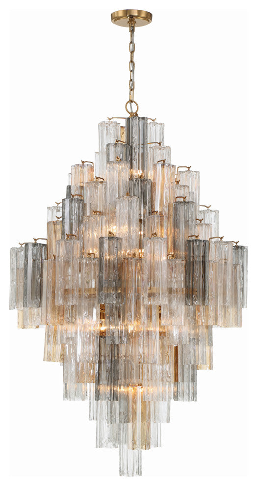 Crystorama Addis 20 Light Aged Brass Chandelier