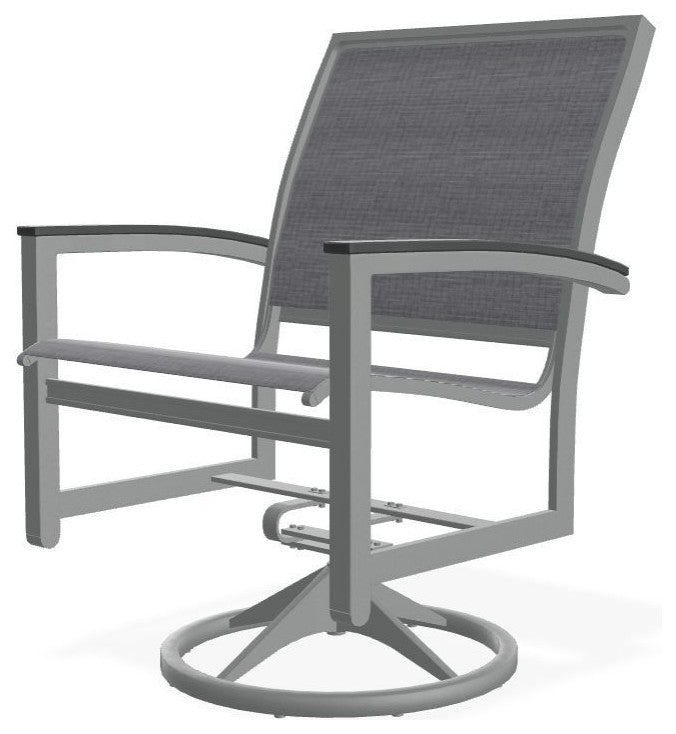 Bazza Sling Outdoor Swivel Rocker, Augustine Pewter/Graphite