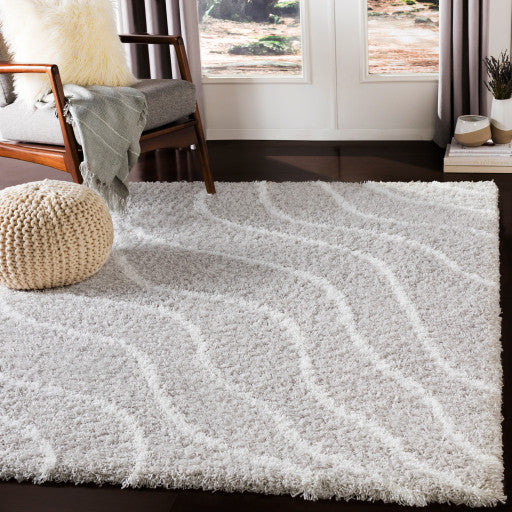 Surya Urban Shag USG-2308 5'3"x7'3" Rug, Light Gray/White