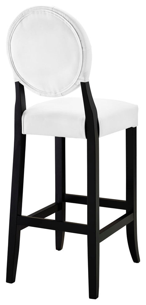 Modern Urban Contemporary Bar Stool Set of 2, White Faux Leather