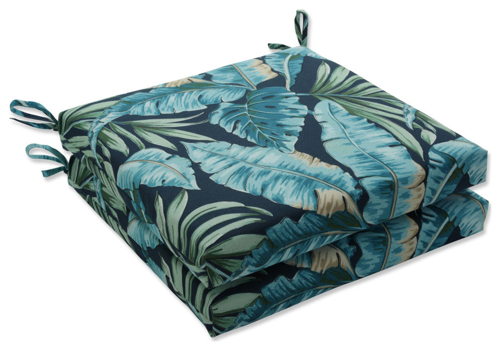 Tortola Midnight Blue Squared Corners Seat Cushion 20x20x3, Set of 2