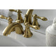 KB957ACLSB Widespread Bathroom Faucet With Plastic Pop-Up, Brushed Brass