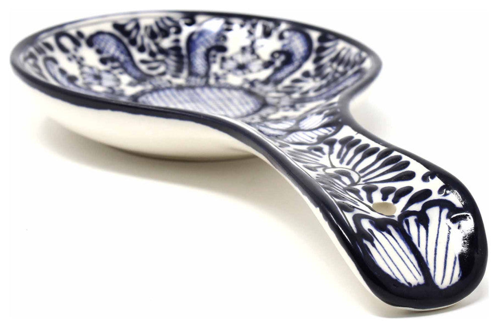 Encantada Handmade Spoon Rest, Blue Flower