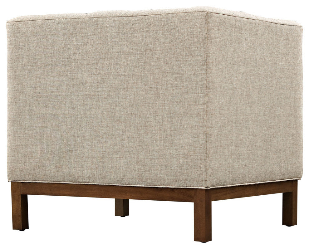 Modern Contemporary Fabric Armchair, Beige, Fabric