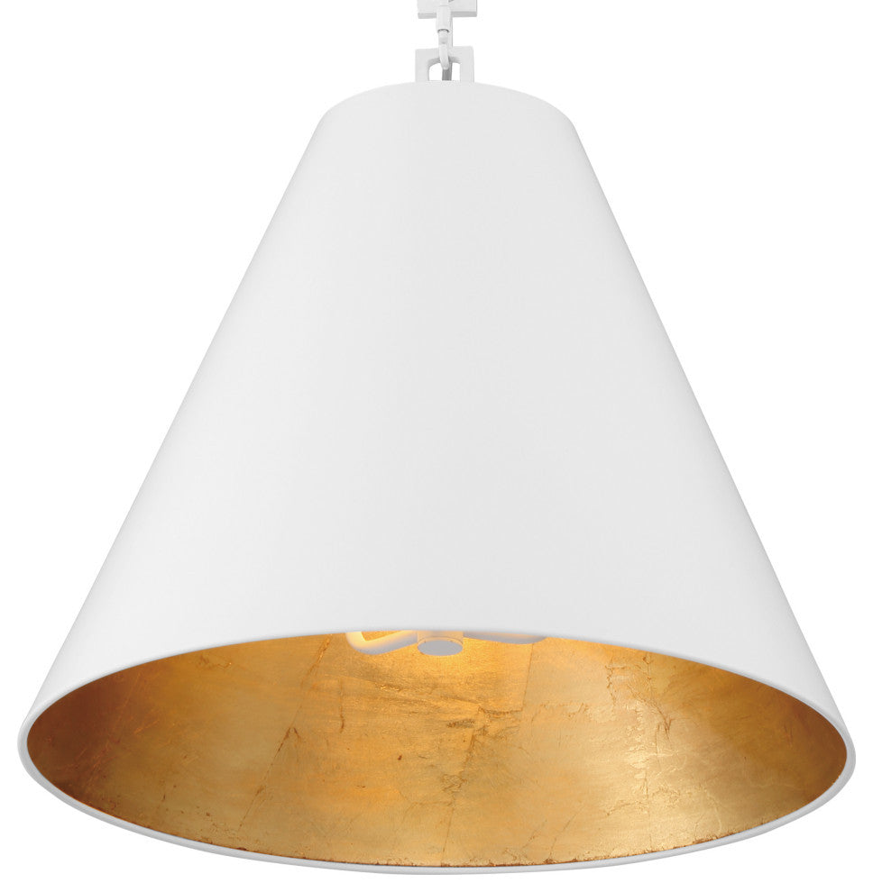 Brian Patrick Flynn - Alston 3 Light Matte White/Antique Gold Chandelier
