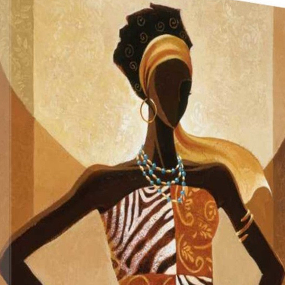Women With Pattern Dress Giclee Wrap Canvas Wall Art