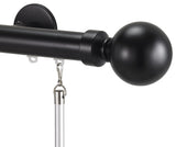 Deco Traverse Rod 1 With Ball 28 Finial, Black, 48