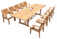 11-Piece Outdoor Teak Dining Set: 117" Masc Rectangle Table, 10 Lagos Arm Chairs