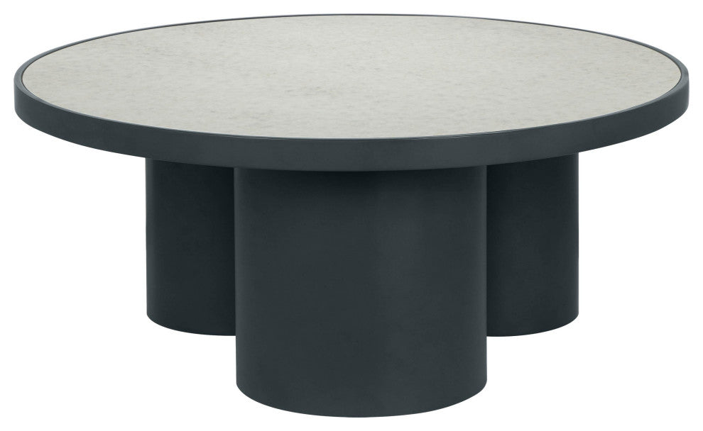 Nautilus Antique Silver Mirrored Coffee Table - Antique Silver