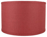 Classic Drum Burlap Lampshades, Burgundy, 16"