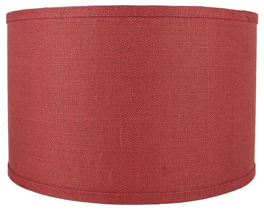 Classic Drum Burlap Lampshades, Burgundy, 16"