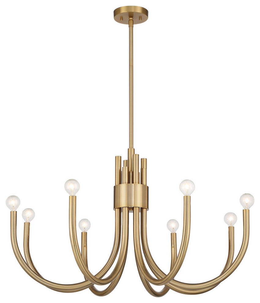 Sorrento 8-Light Chandelier, Noble Brass