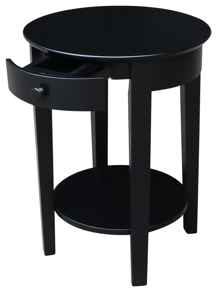 Phillips Accent Table with Drawer, Black