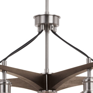 Avondale 5 Light Chandelier Satin Nickel and Dark Sycamore