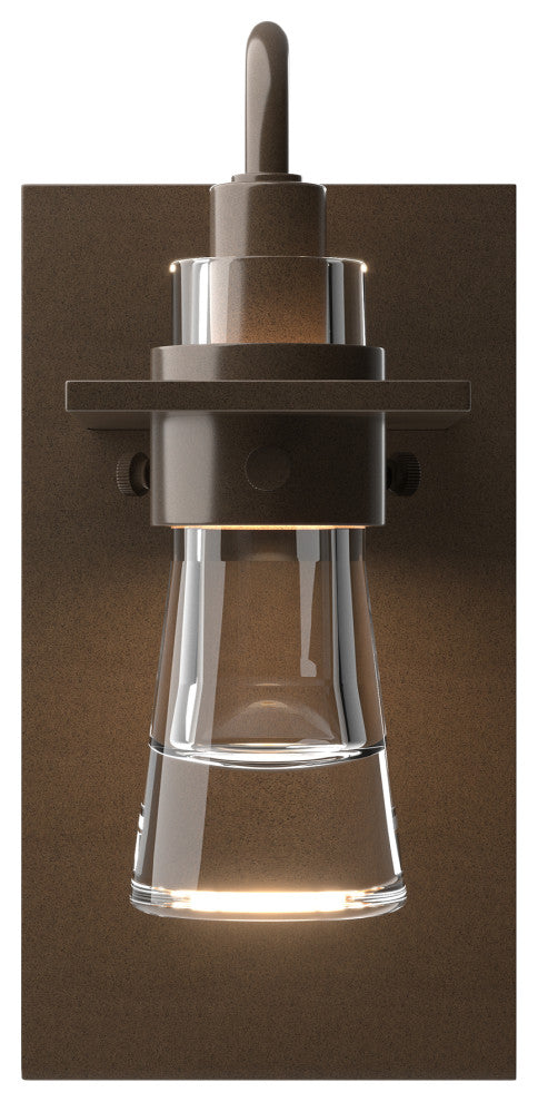 Erlenmeyer Sconce, Bronze Finish, Clear Glass
