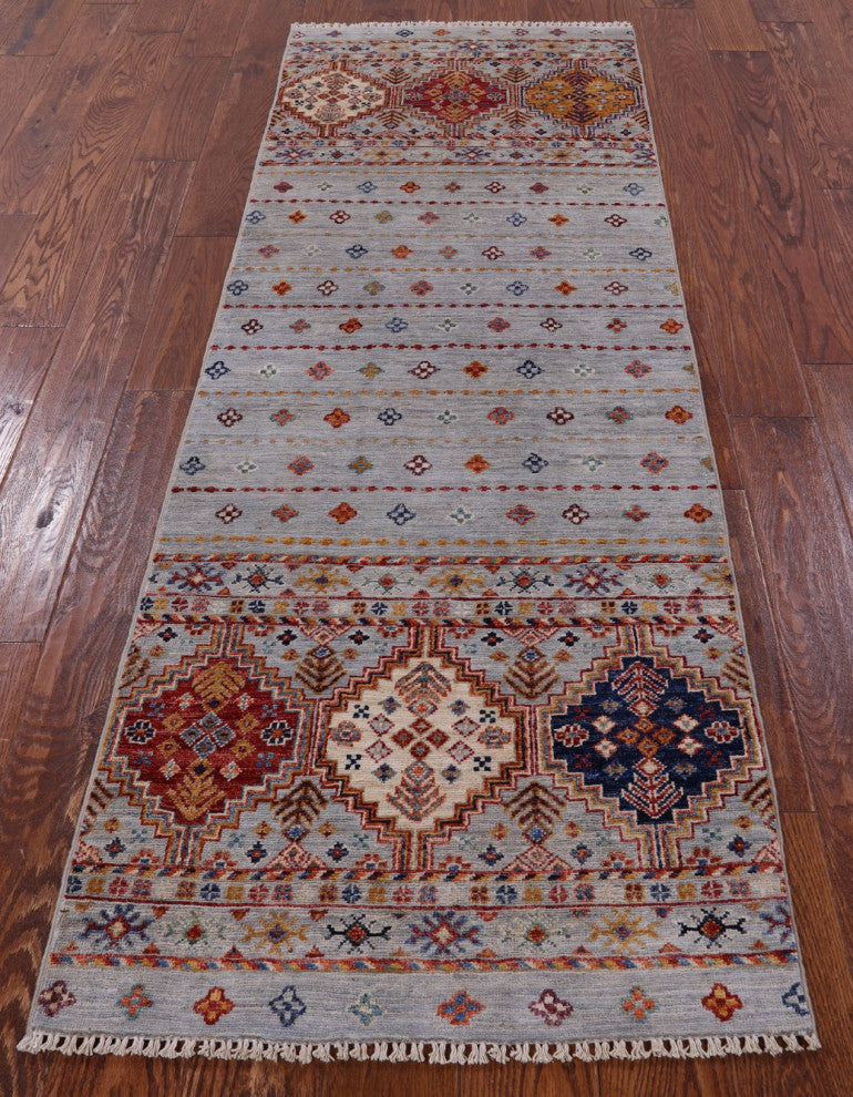 2' 5" X 6' 10" Runner Super Kazak Khorjin Hand Knotted Wool Rug Q10837