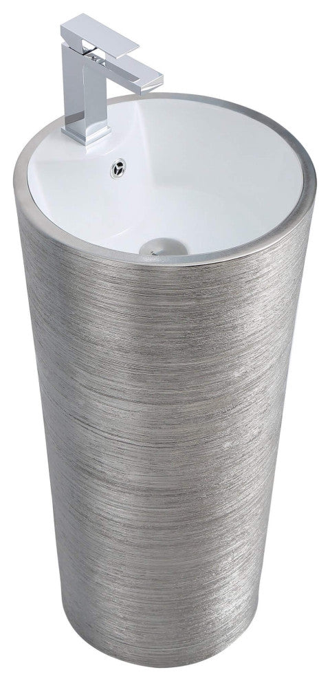 Fine Fixtures Vannes Pedestal 16"x16", Brushed Silver