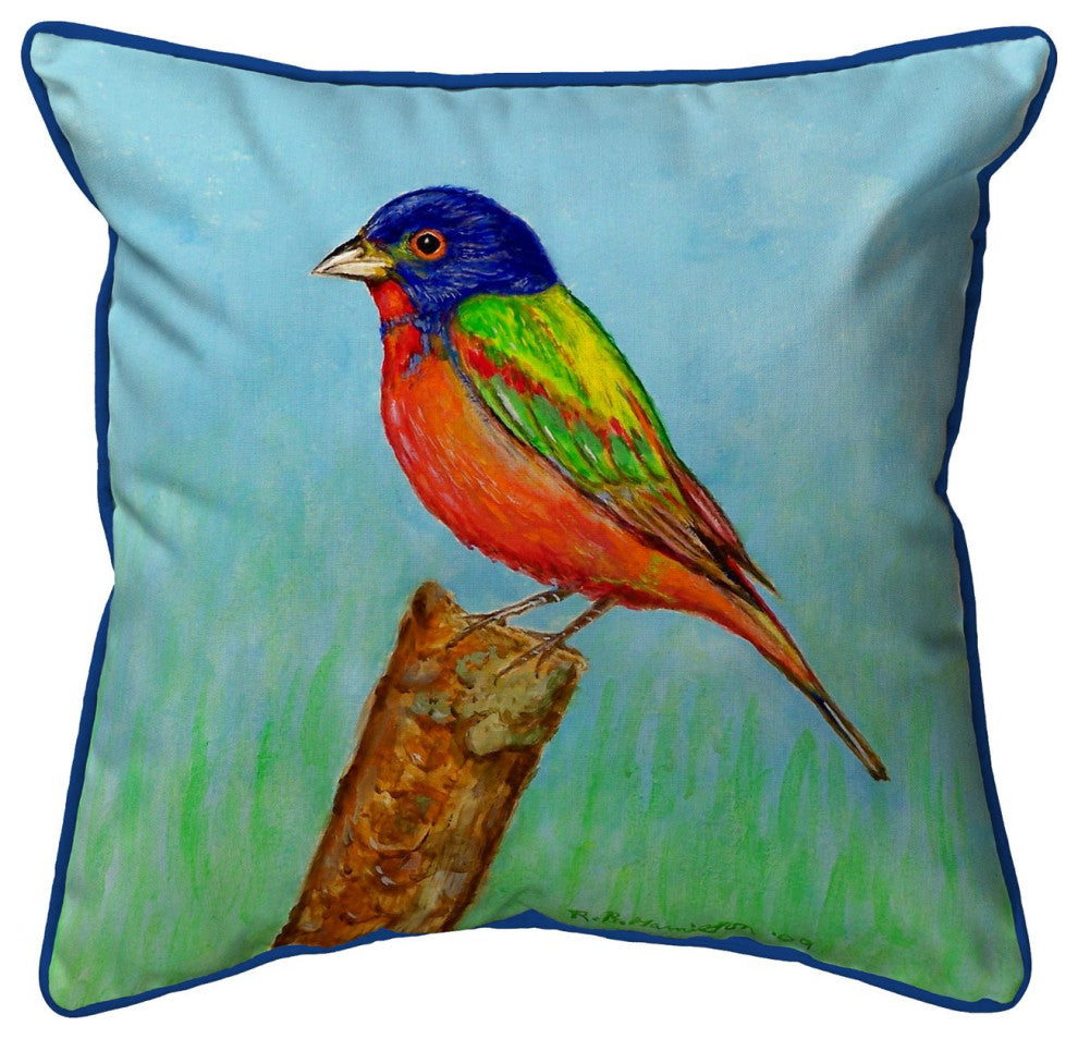 Painted Bunting Large Indoor/Outdoor Pillow 18x18