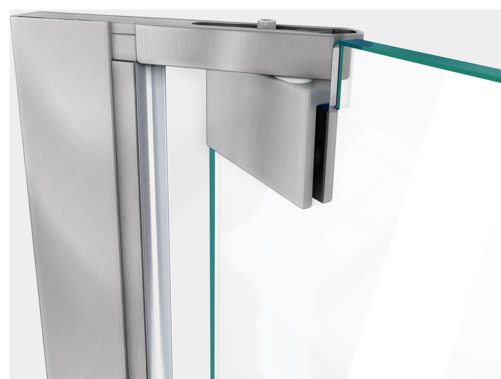 Elegance-LS 36 1/4 - 38 1/4"W Frameless Pivot Shower Door, Brushed Nickel