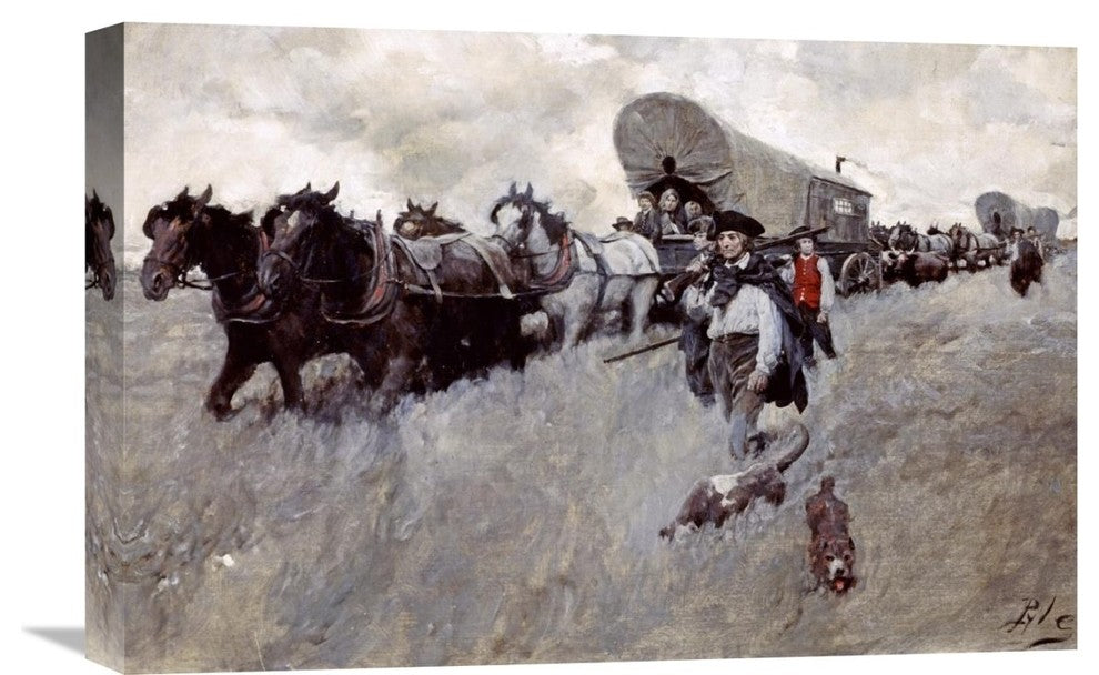 "The Connecticut Settlers Entering The Western Reserve" Artwork, 22" x 14"