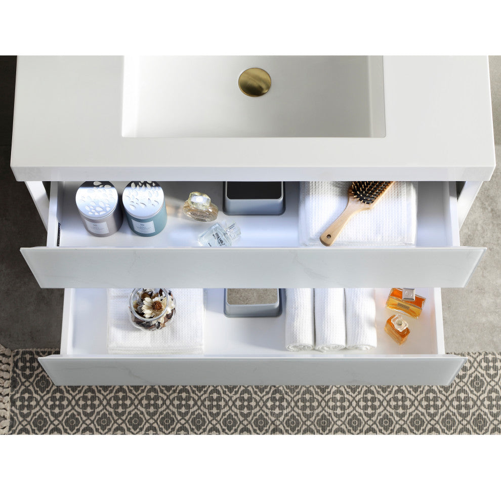 Blossom Jena Vanity Set, Calacatta White, 36", Mirror