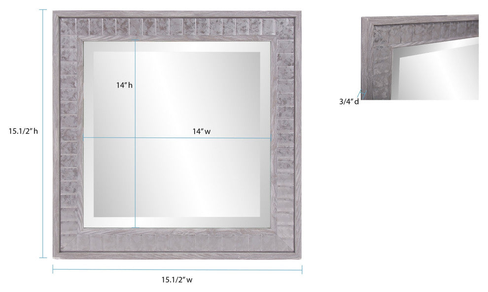 Warm Gray Faux Wood Square Mirror