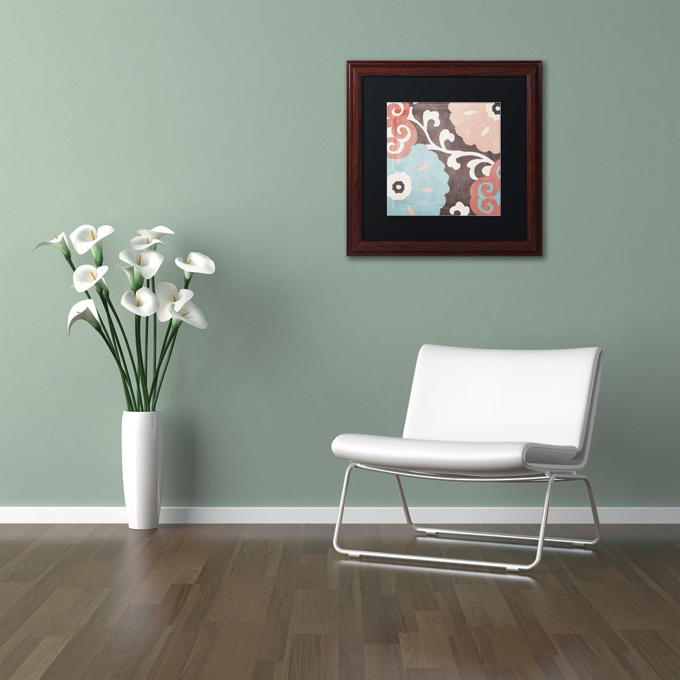 Color Bakery 'Umbrella Skies II' Matted Framed Art, Wood Frame, Black Mat, 11x11